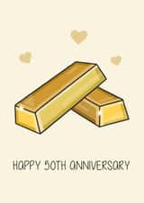 Cute Golden Anniversary Card - 50 Years - Happy 50th Anniversary created by Creaternet