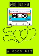 Retro Music Cassette Mixtape “We Make A Good Mix” Anniversary Card created by Claire Beetham-Davies