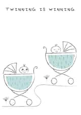 Twinning is Winning, New Babies Card created by Eli&Mama