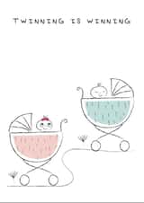 Boy and girl twins card. created by Eli&Mama