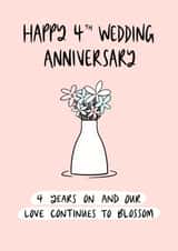 Happy 4th Flower Wedding Anniversary created by Muses & May 