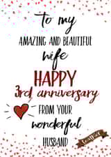 Wife Happy 3rd (leather) Anniversary created by Kerrylovescards