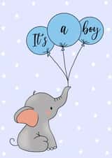 Elephant Balloons Baby Boy Card created by Kittiwake Creations