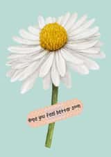 Feel Better Daisy and Plaster Card created by Sarah Hinchliffe Illustrations
