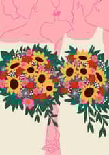 Two Brides Two Bouquets Wedding Card created by Emmy Lupin Studio 