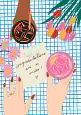 Congratulations Are In Order - Cocktail themed engagement card created by Emmy Lupin Studio 