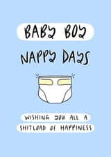 Nappy Days Baby Boy Card created by Muses & May