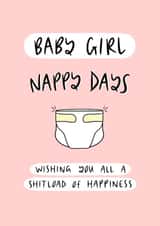Nappy Days Baby Girl Card created by Muses & May