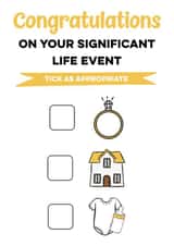 Congratulations on your significant life event - Baby, house or wedding card created by Michael Cutler