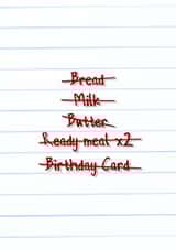 Shopping List Birthday Card created by King Kards