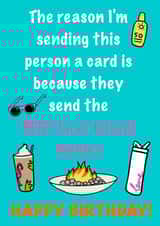 Funny Love Island Birthday Card - The reason I'm sending this person a card is because they send the BEST Love Island memes Happy Birthday created by Karentoons