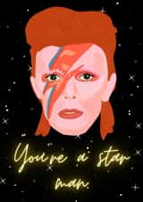 David Bowie Card Star Man  created by Lucy Digital Designs