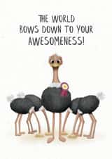 Funny ostrich congratulations card created by Lanther Black