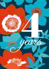 4th, Flowers Wedding Anniversary Card created by Diva Doodle Designs