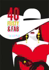 Fun Birthday Card - For Her - Glamorous 40th created by Diva Doodle Designs