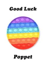 Everybody loves a poppit! Good Luck Poppet card created by Chloé Lawson