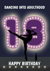 Dancing Into Adulthood 18th Birthday Card created by @Cupsie's Creations