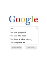 Cheeky Google Search Love Declaration Card created by Zoë Nash