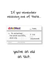 Birthday cheque for an old bastard. created by Dangerous Dave 