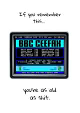 Old as shit ceefax birthday card  created by Dangerous Dave 