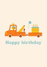 Truck happy birthday card created by Pookie Studio