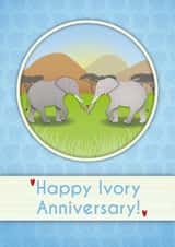 Elephants in Love Ivory Anniversary Card created by Violet Owen Designs