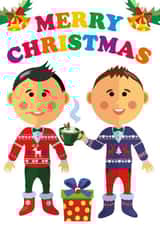 Cute Guys Christmas Card created by Dean Morris Cards