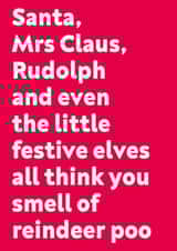 Reindeer Poo Christmas Card created by Dean Morris Cards