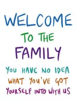 Welcome To The Family Card - In-law Engagement Or Wedding Card created by SixElevenCreations