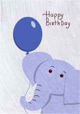 Birthday card with cute baby elephant and balloon created by Andreeva Kate