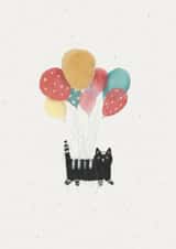 Cat with balloons created by Nuta Mart