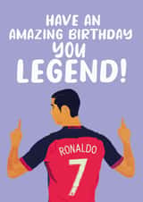Cristiano Ronaldo football Birthday card created by Kwirk Cards