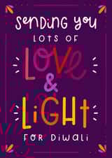 Sending love and light for Diwali card created by Joanne Hawker