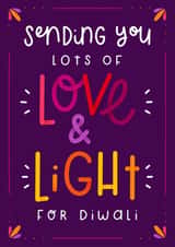 Sending love and light for Diwali card created by Joanne Hawker