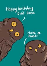 Happy birthday twit two have a hoot owl card created by Frankie Glover Finlay