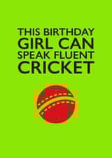 Cricket for Girls Birthday Card created by PEA GREEN PRINTS