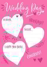 Wedding Day Advice Card - Personalised wedding card created by Woody's Design