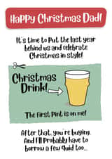 Christmas Pint on Me dad! christmas card created by Codfish Design