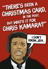 Chris Kamara Christmas card created by Codfish Design