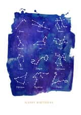 Constellation birthday card created by Katie Moody