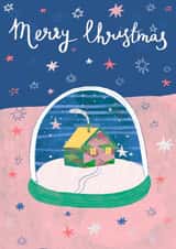 snowy house inside a crystal ball created by Kamilya Panina