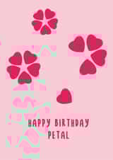 Happy Birthday petal card created by Sean Cullen