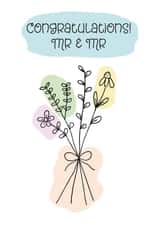Congratulations Mr and Mr - Watercolour bouquet card created by Harriet