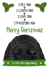 Merry Christmas Card from the Dog (Black) 1000 created by The Merry Giraffe