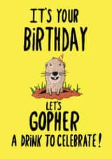 Gopher a Drink created by Martyn Scribbler Illustration