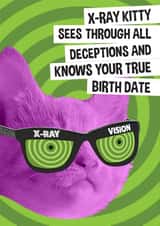 Funny cat wearing glasses birthday card created by essjay