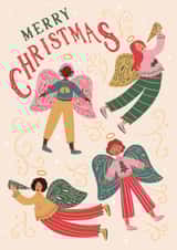 Merry Christmas Colourful Angels Card created by Flourish Paperworks