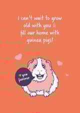 Romantic Guinea Pig Anniversary Card or Valentine's Day card. created by Goofy Guineas