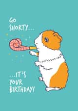 Go Shorty Guinea Pig Birthday Card created by Goofy Guineas