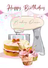 Cute Birthday Card - Baking Queen - Cakes created by Leanne Mullen